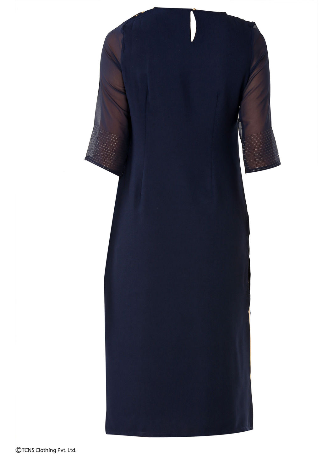 Blue Embellised 3/4 Sleeve kurta