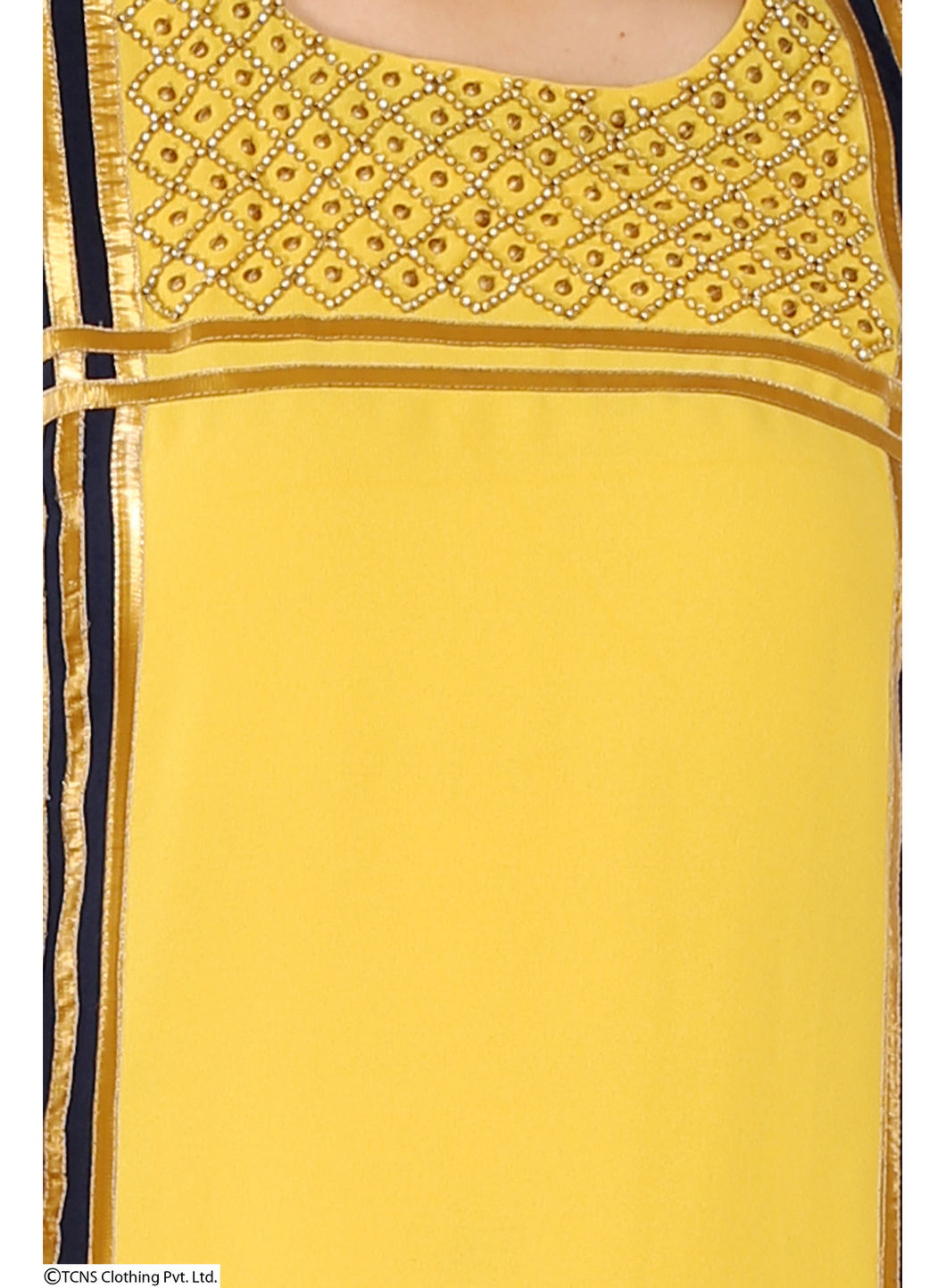 Blue Embellised 3/4 Sleeve kurta