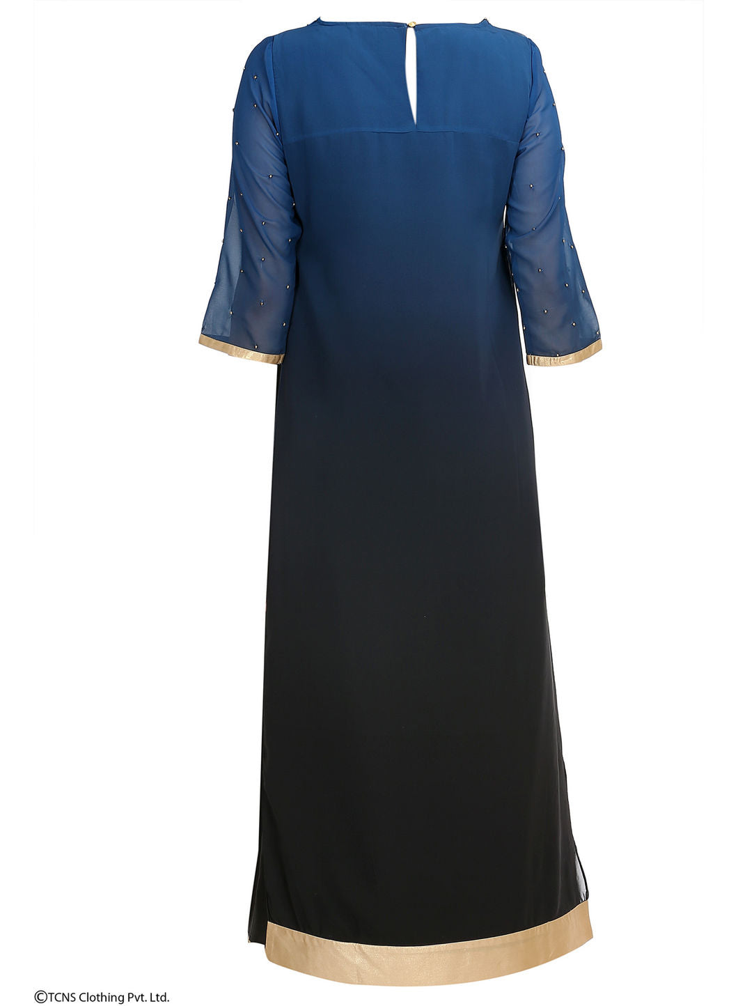 Blue Embellished 3/4 Sleeve kurta