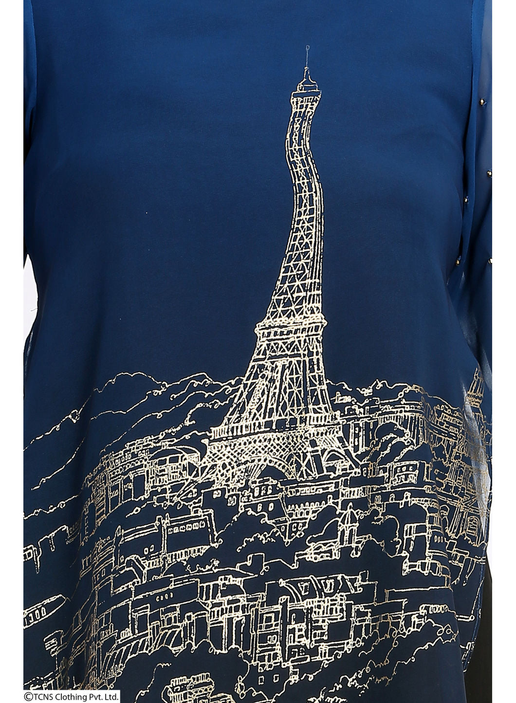 Blue Embellished 3/4 Sleeve kurta