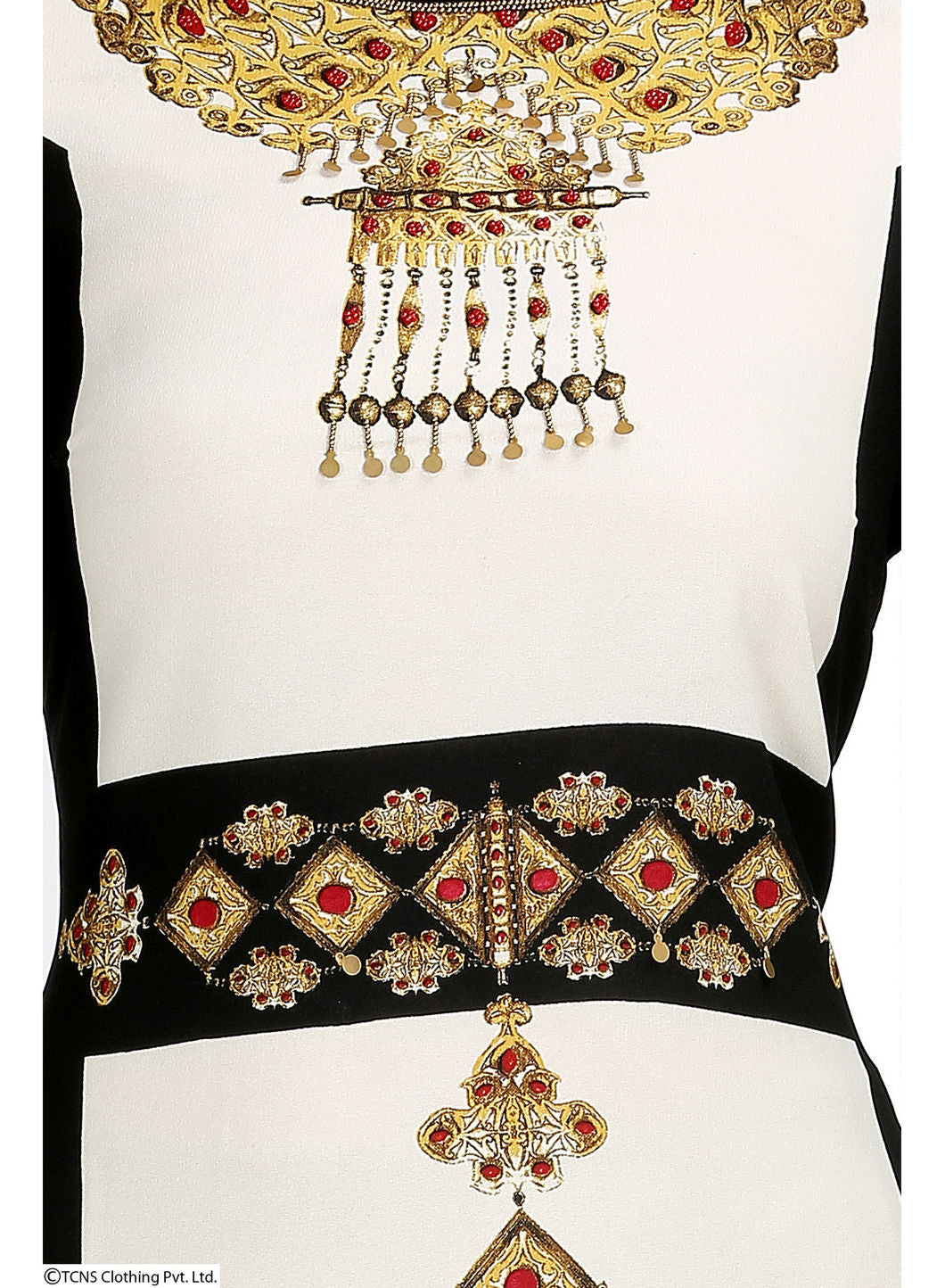 Black Printed 3/4 Sleeve kurta