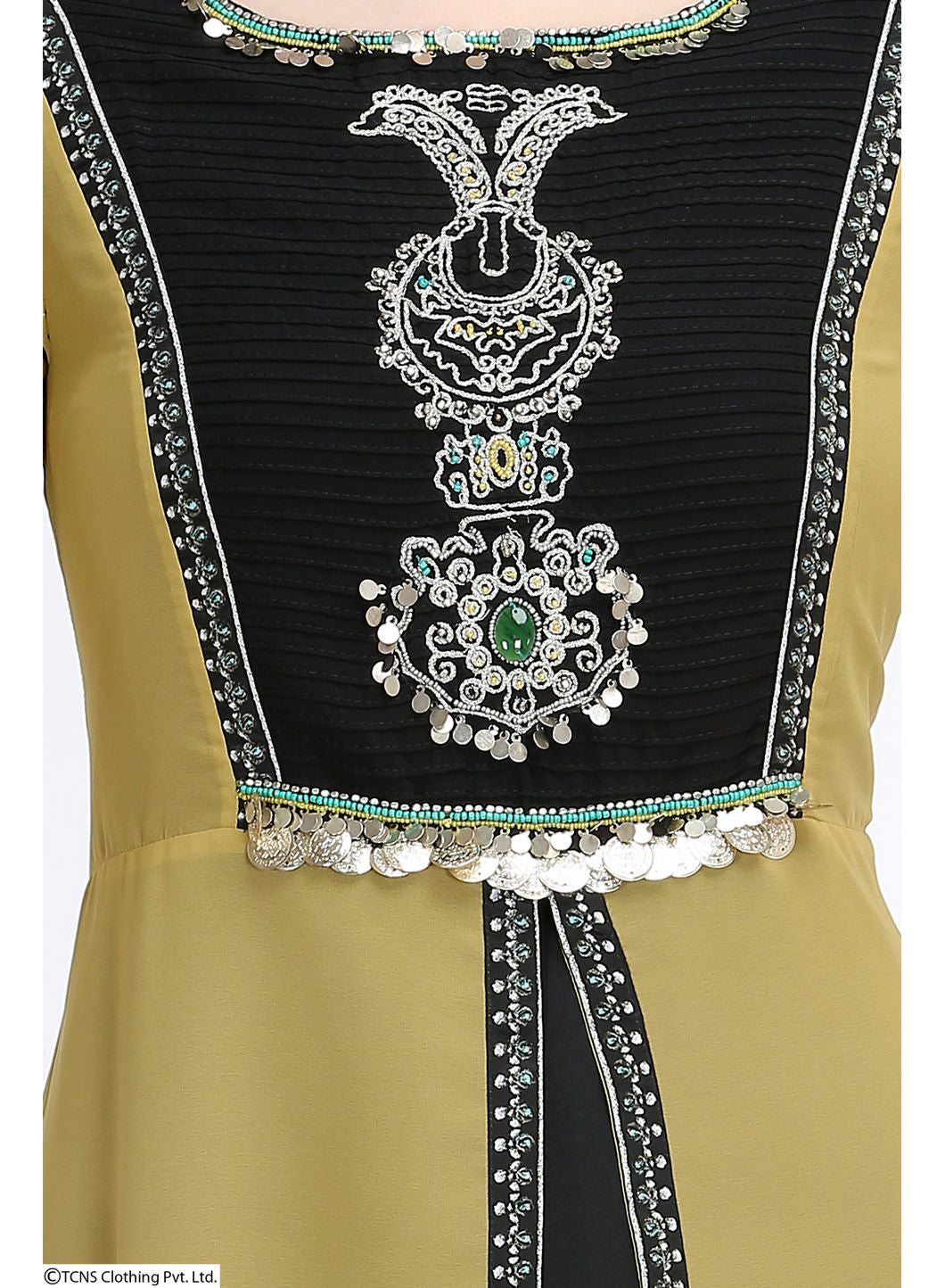 Green Embellished 3/4 Sleeve kurta