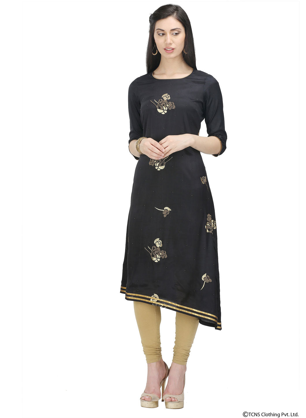 Black 3/4 Sleeve kurta