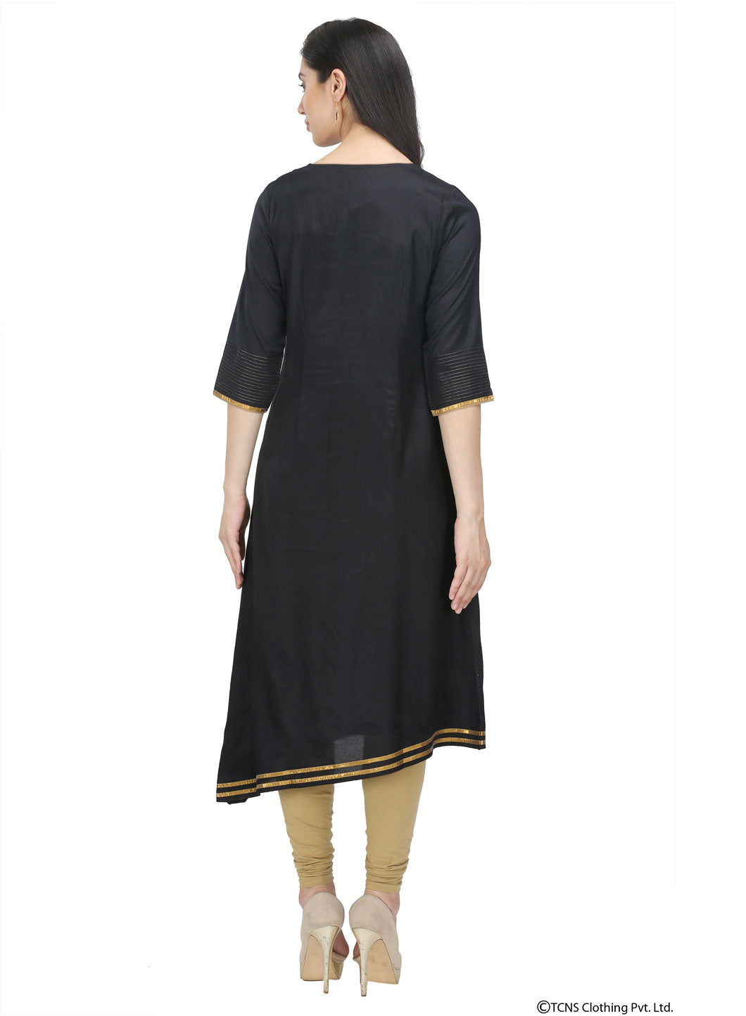Black 3/4 Sleeve kurta