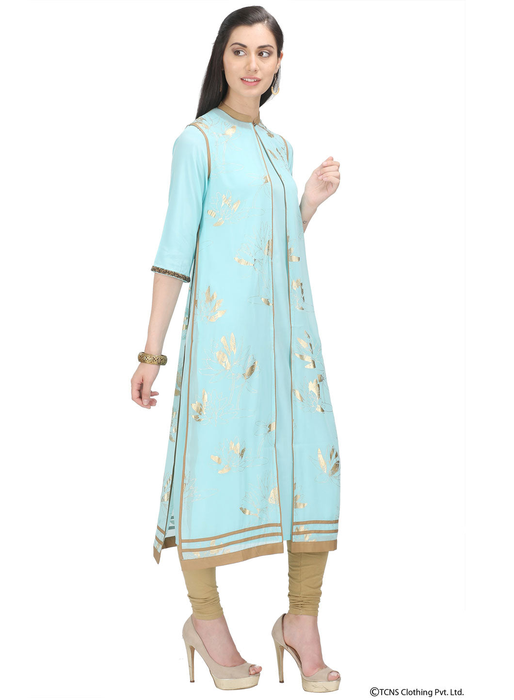 Light Blue 3/4 Sleeve kurta