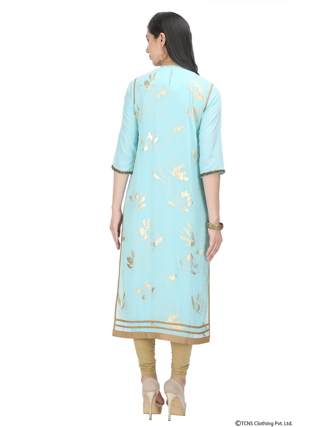 Light Blue 3/4 Sleeve kurta