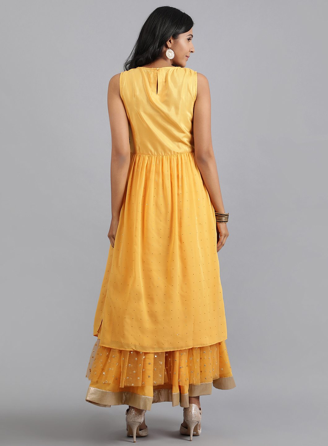 Mustard Yellow Round Neck Tasselled kurta