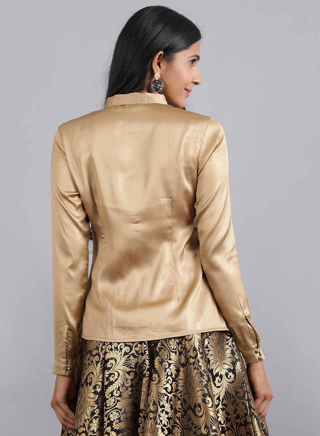 Golden Shirt Collar kurta