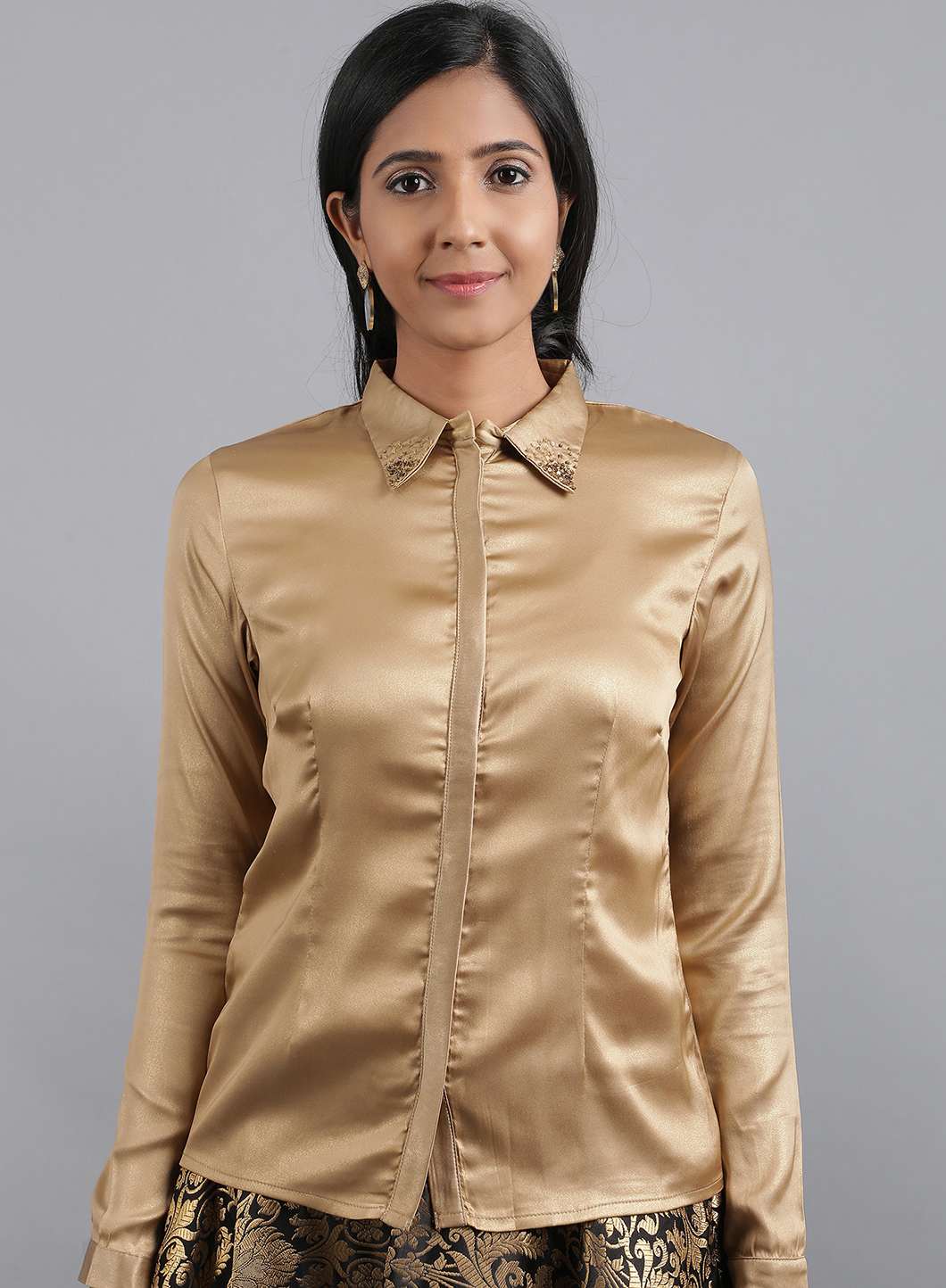 Golden Shirt Collar kurta