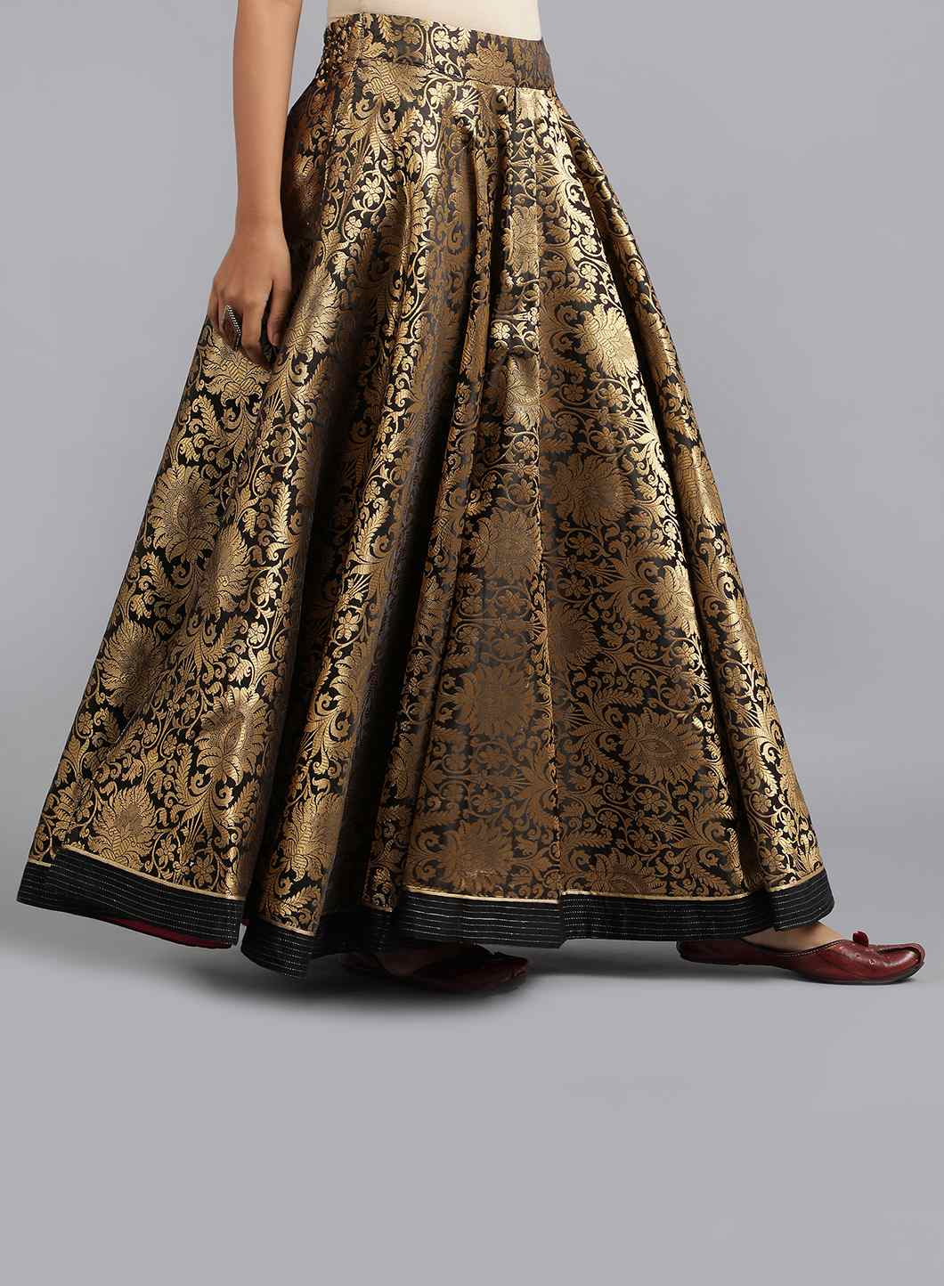 Black Jacquard Skirt