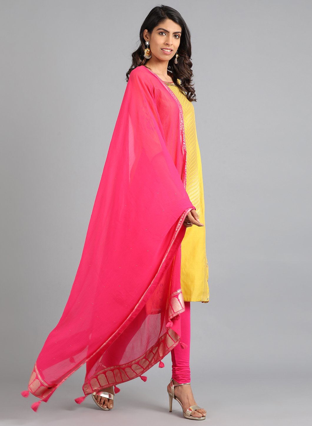 Pink Solid Dupatta
