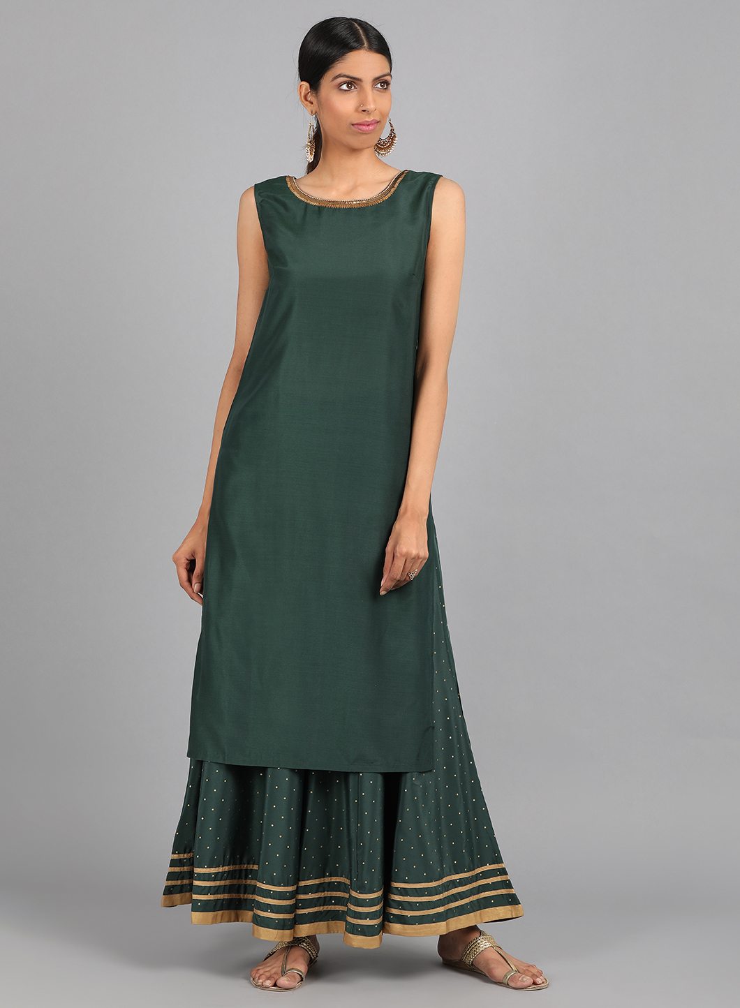 Cream Mandarin Neck Floral Print kurta