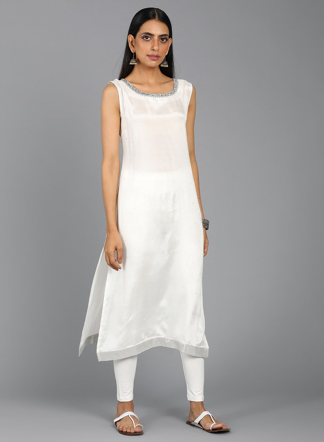 Blue Mandarin Neck Printed kurta