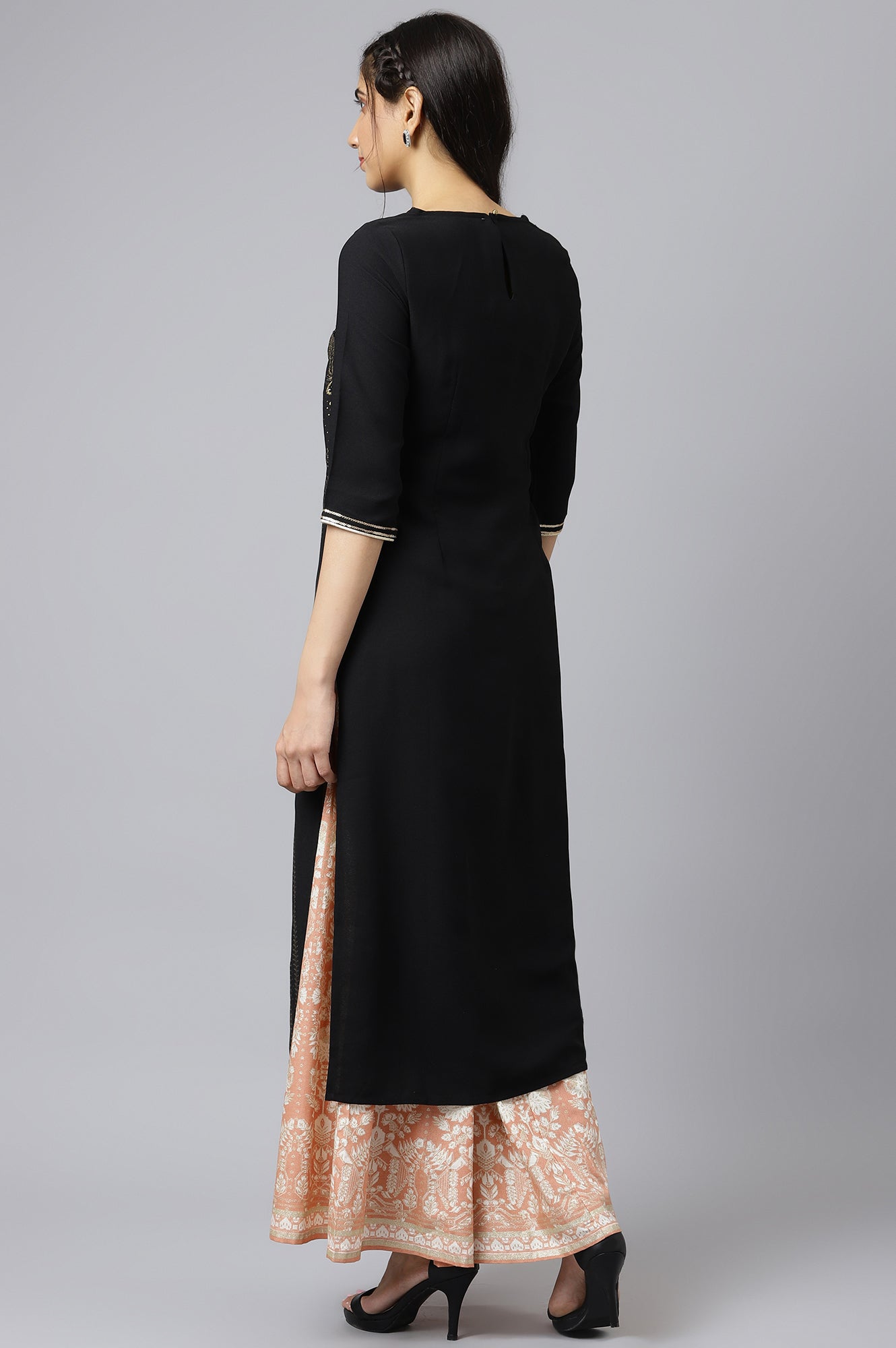 Black Festive kurta With Sequins