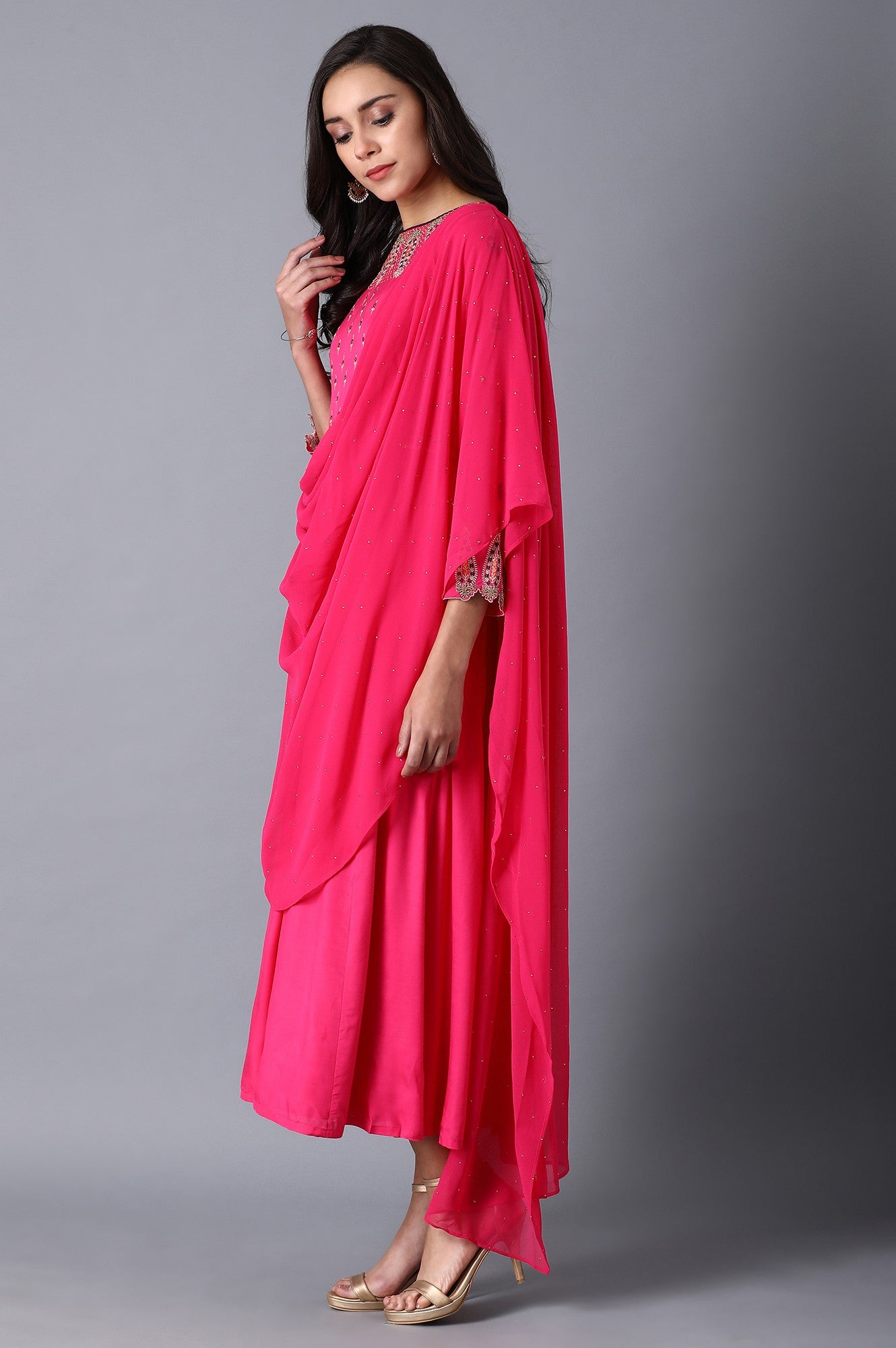 Pink Anarkali kurta