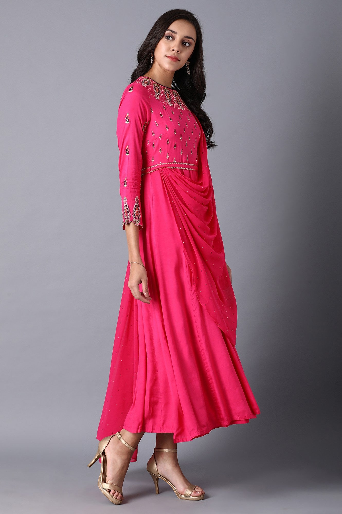 Pink Anarkali kurta