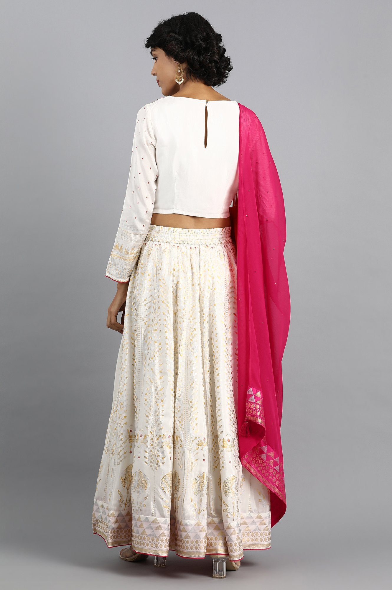 Ecru Round Neck Festive Set