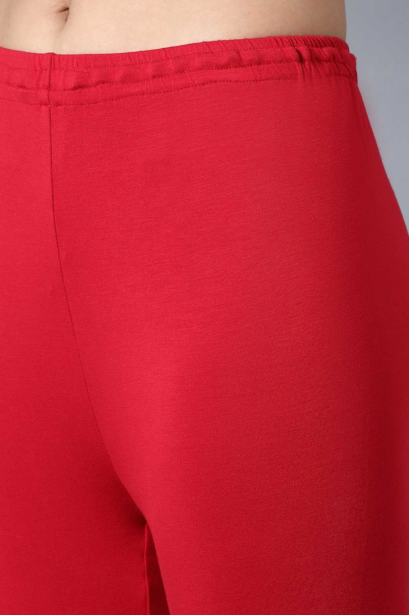 Red Round Neck kurta Set