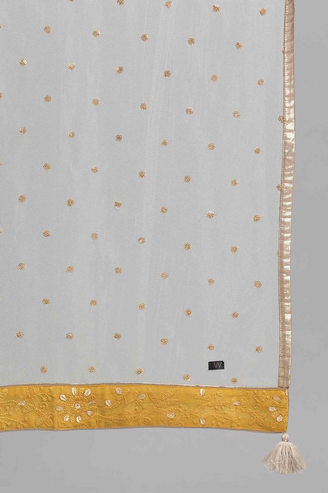 Yellow Mandarin Neck kurta Set