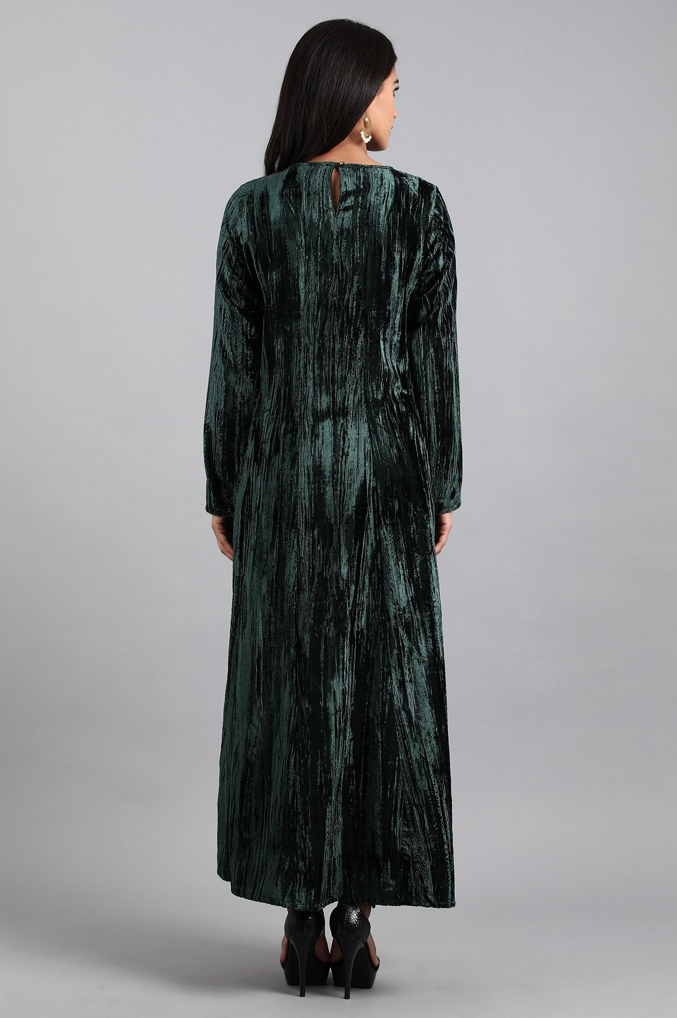 Green Round Neck Winter kurta