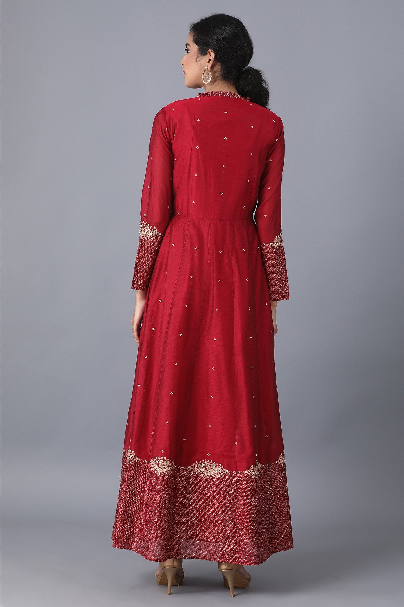 Pink Placement Print Kalidaar Dress