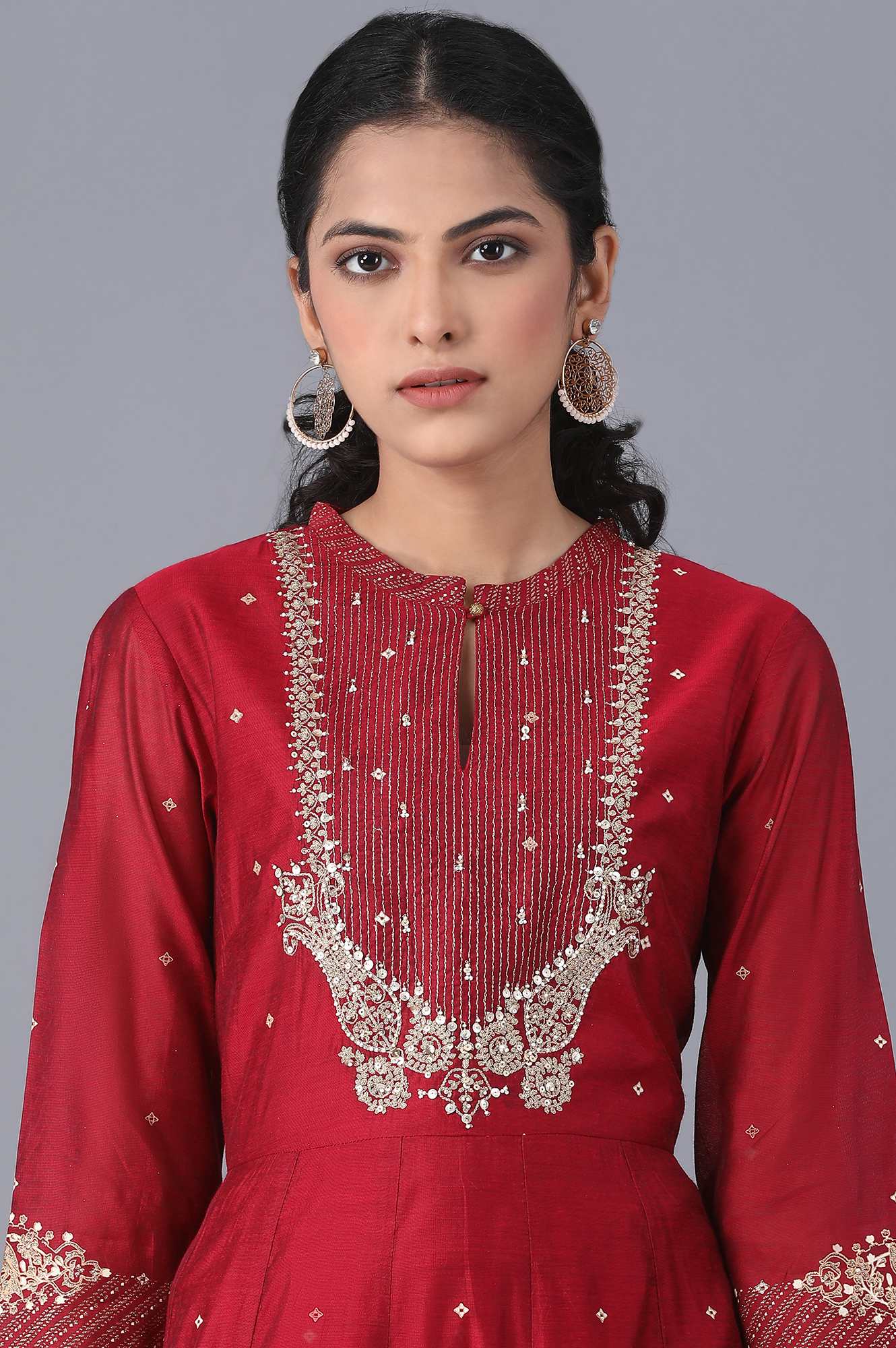 Pink Placement Print Kalidaar Dress