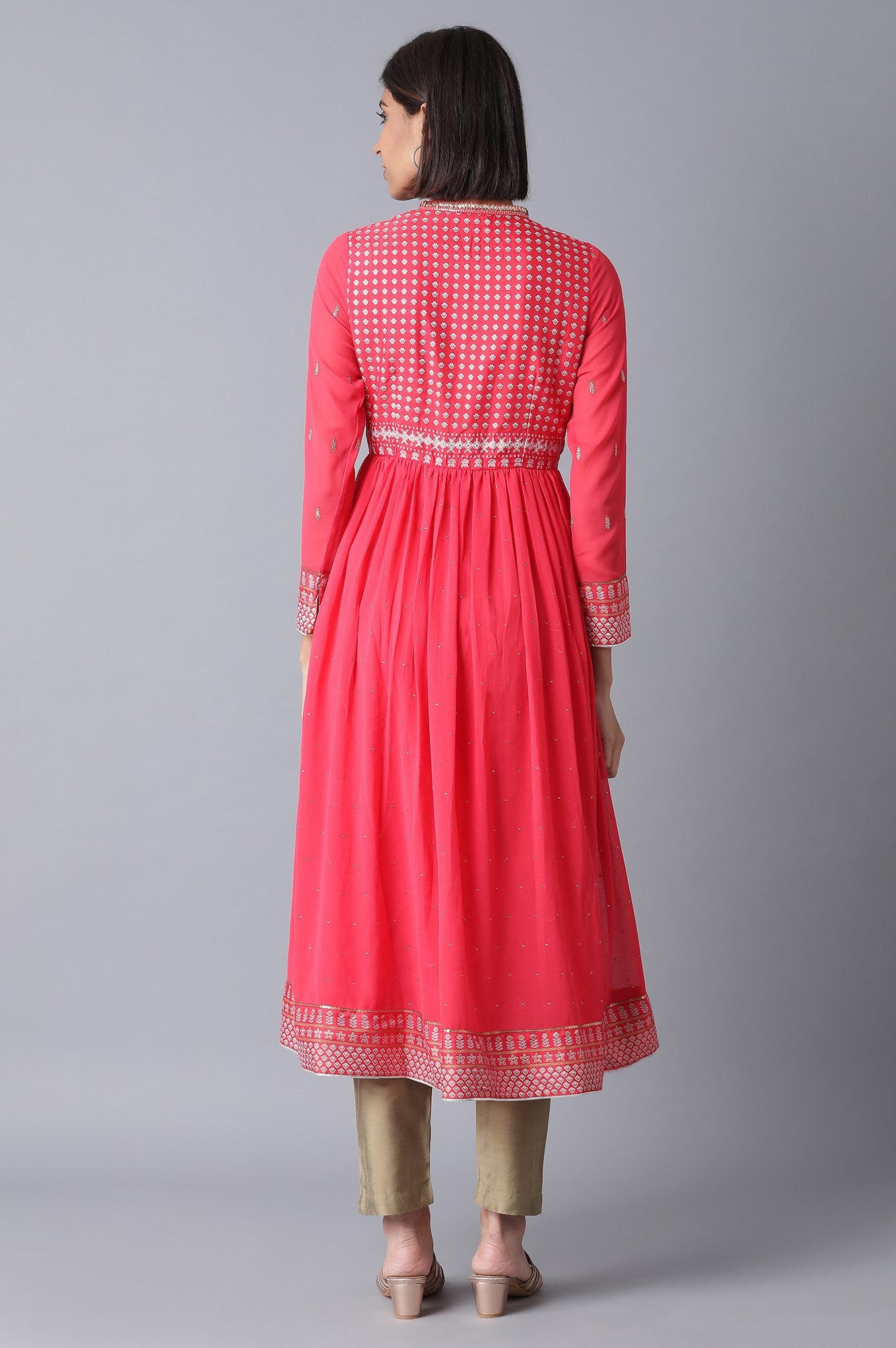 Coral Pink Flared kurta