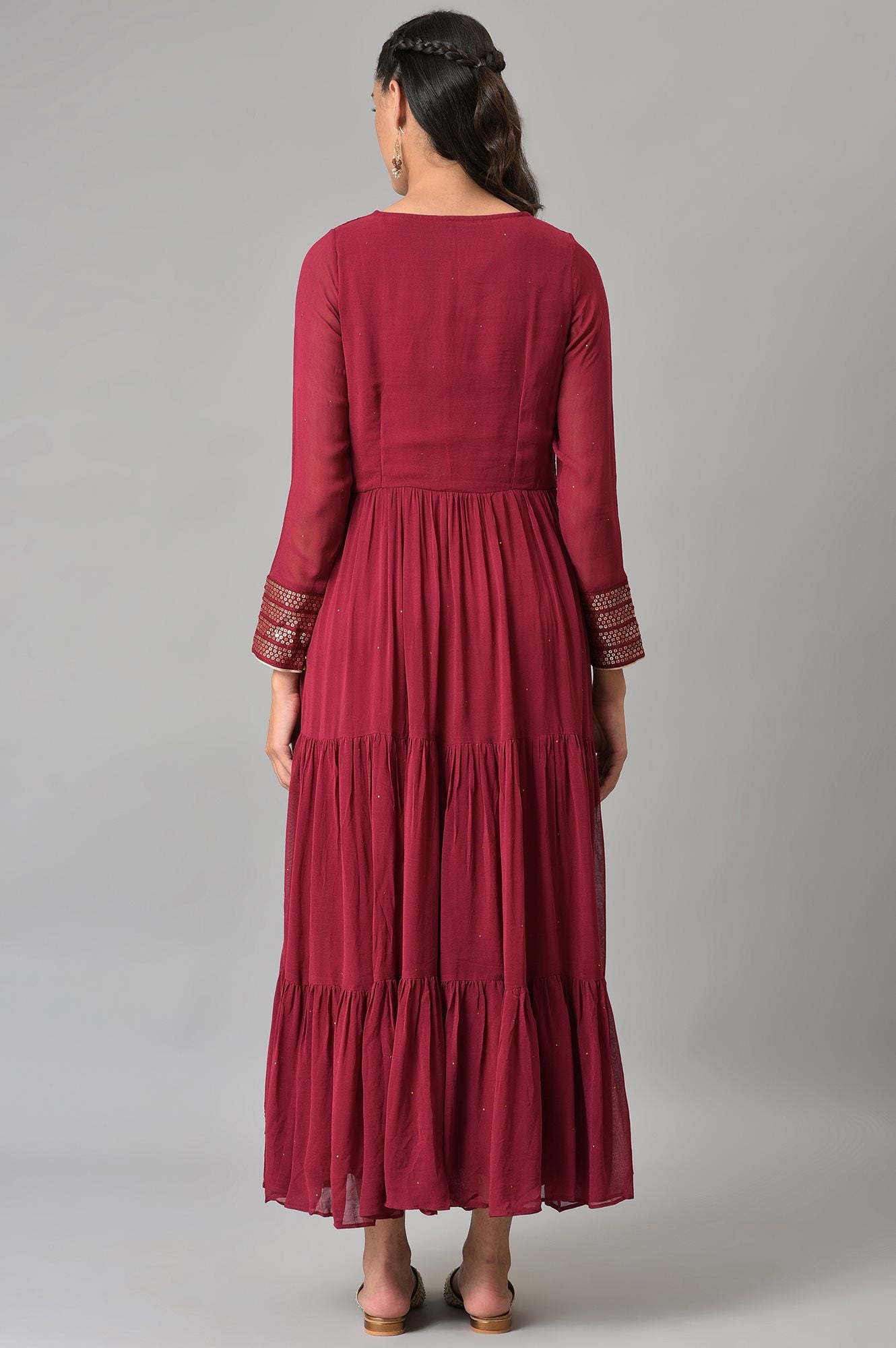 Maroon Tiered Dress