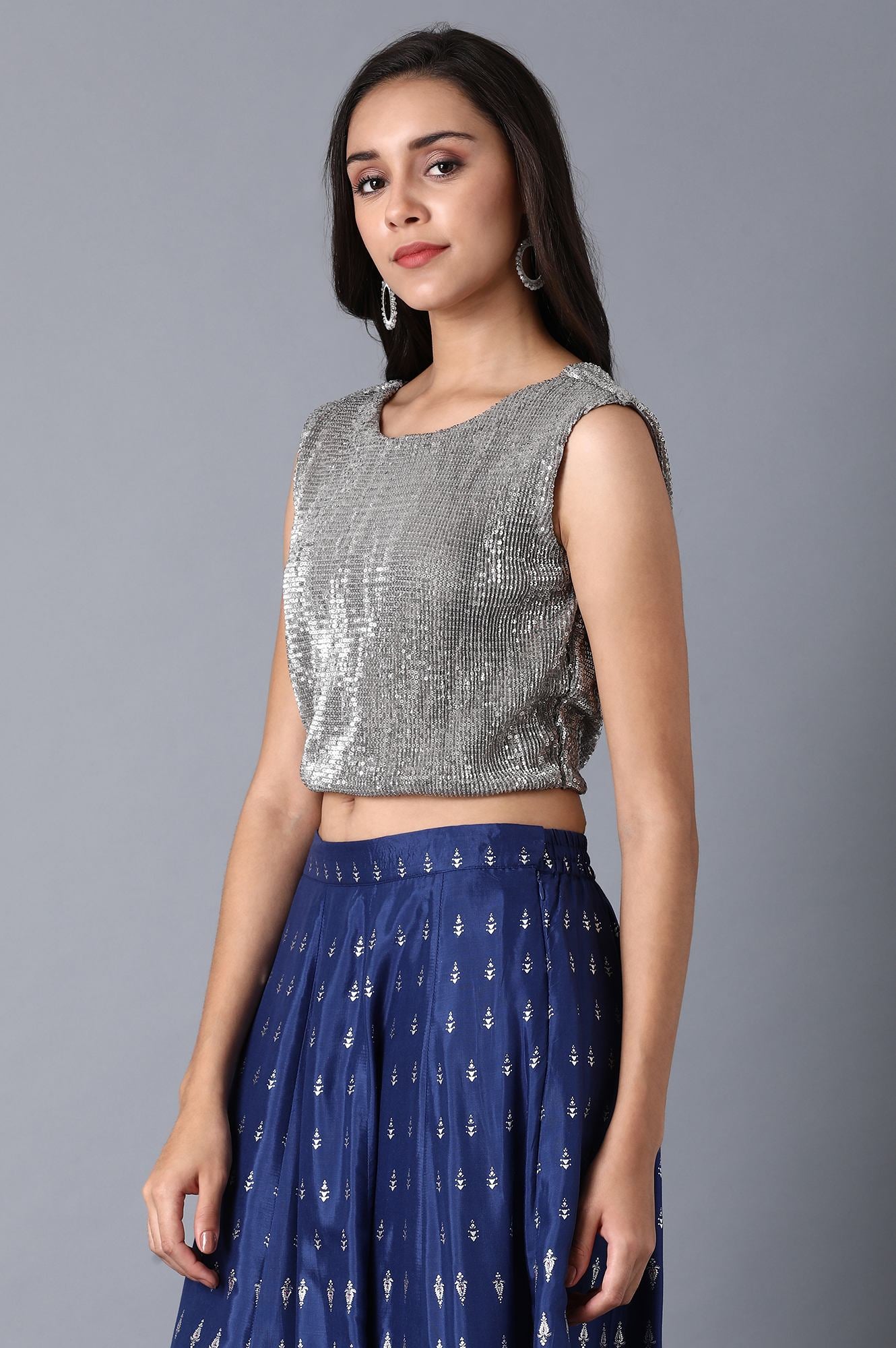 Silver Sequined Top