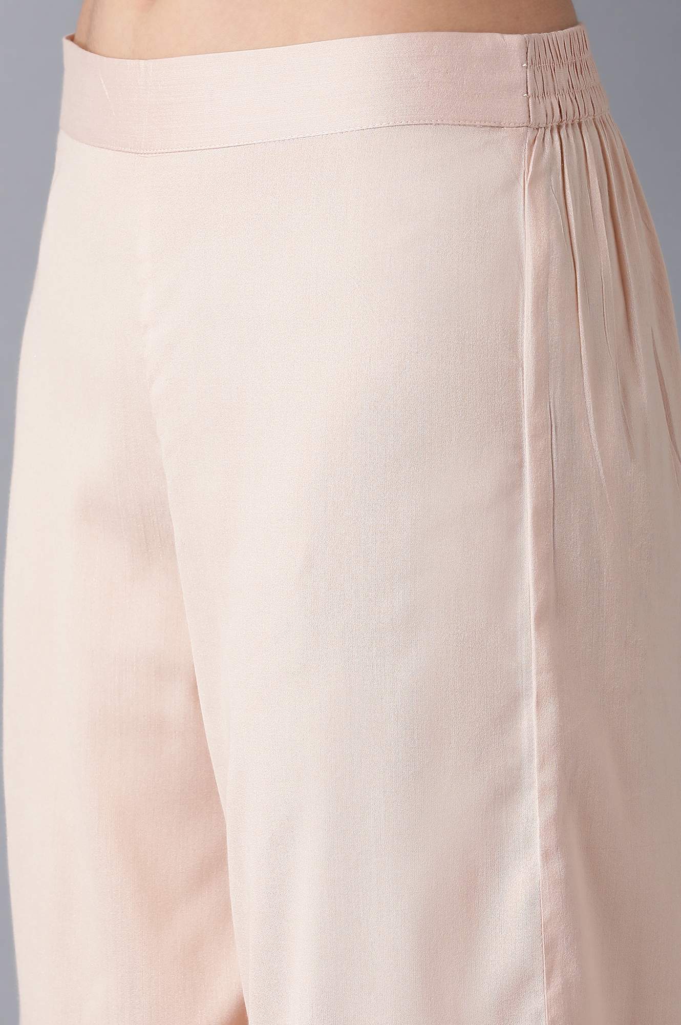 Peach Mandarin Neck kurta Set