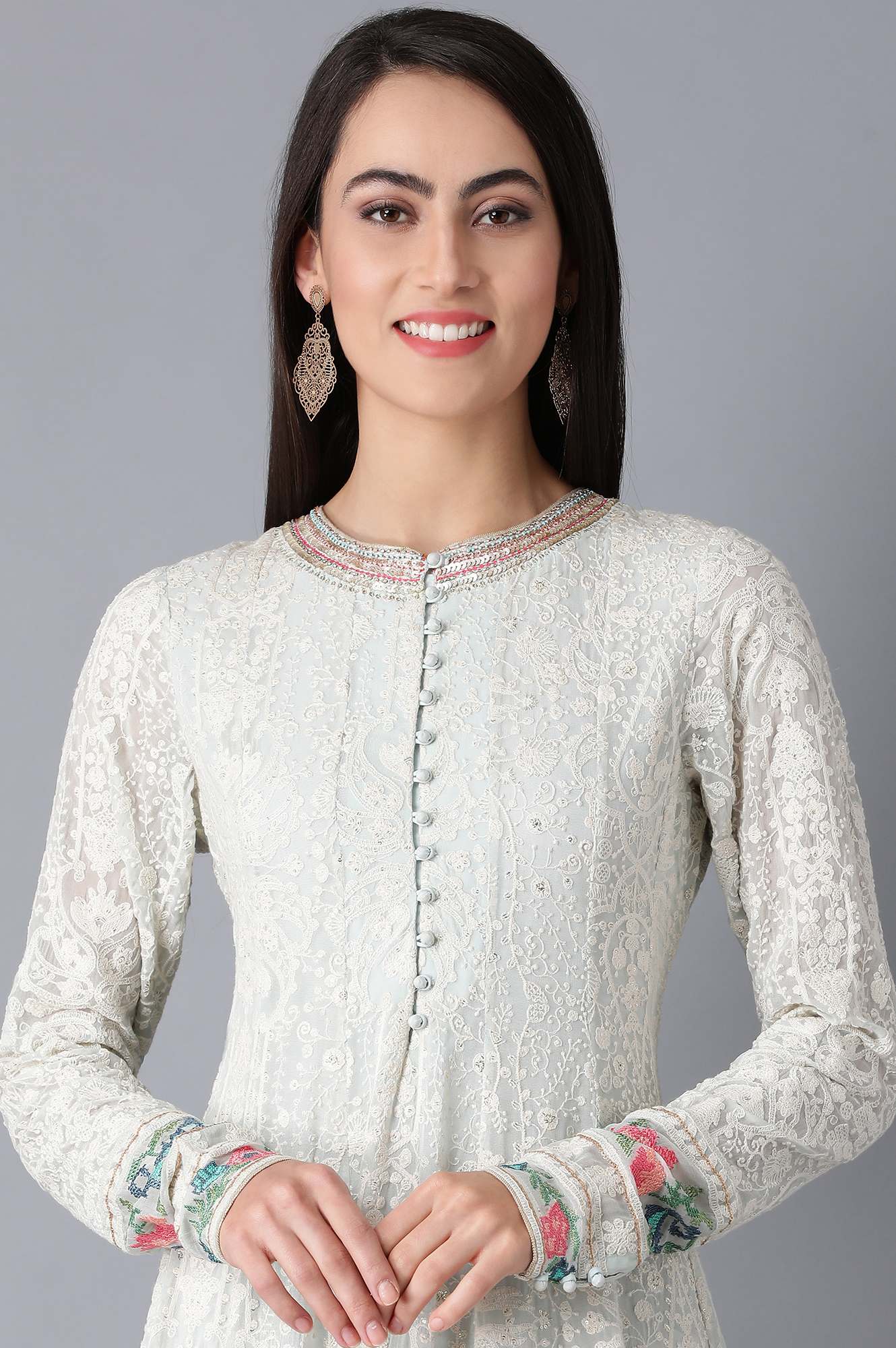 Blue Round Neck kurta Set