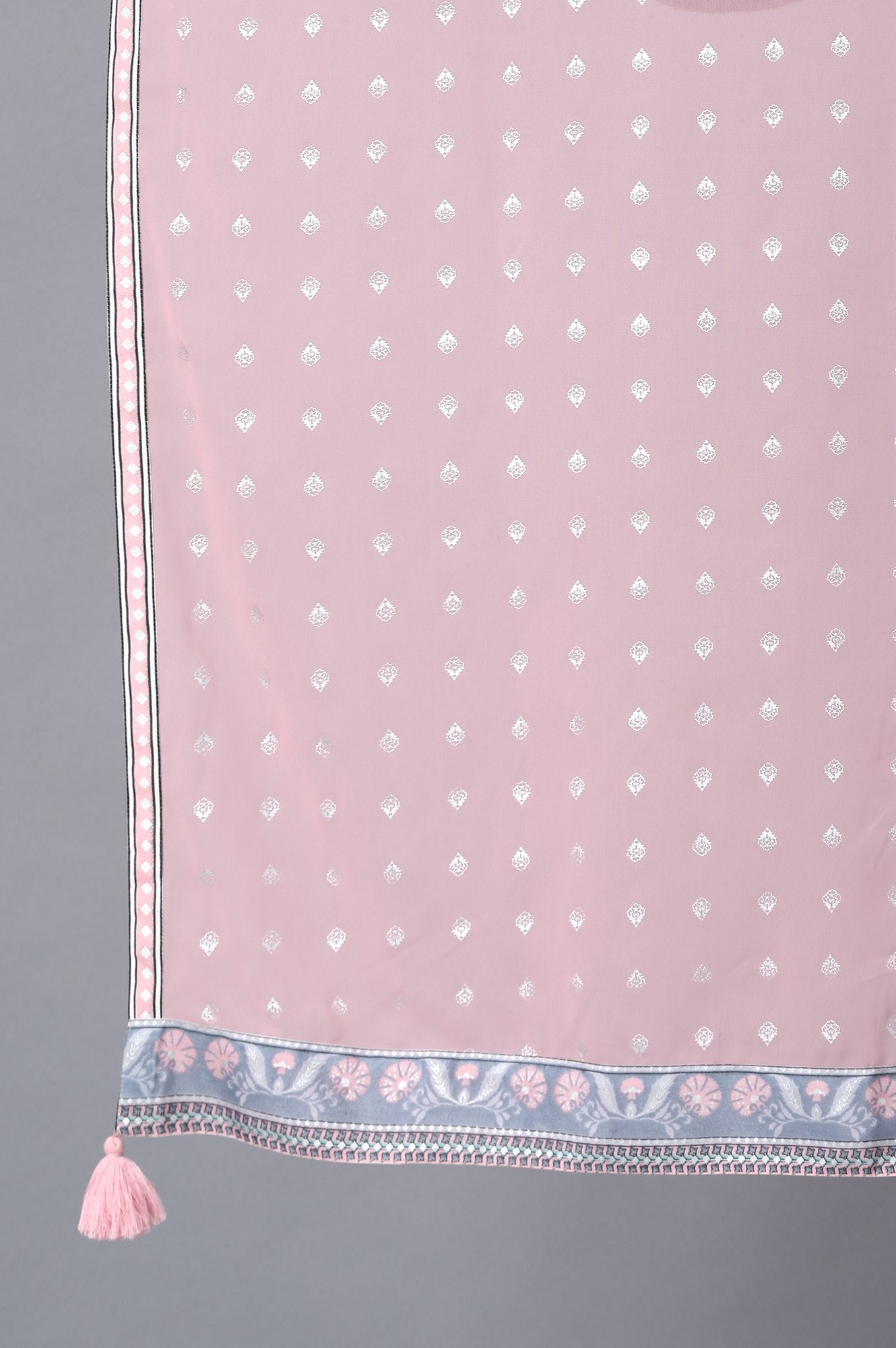 Pink Round Neck Embroidered Set