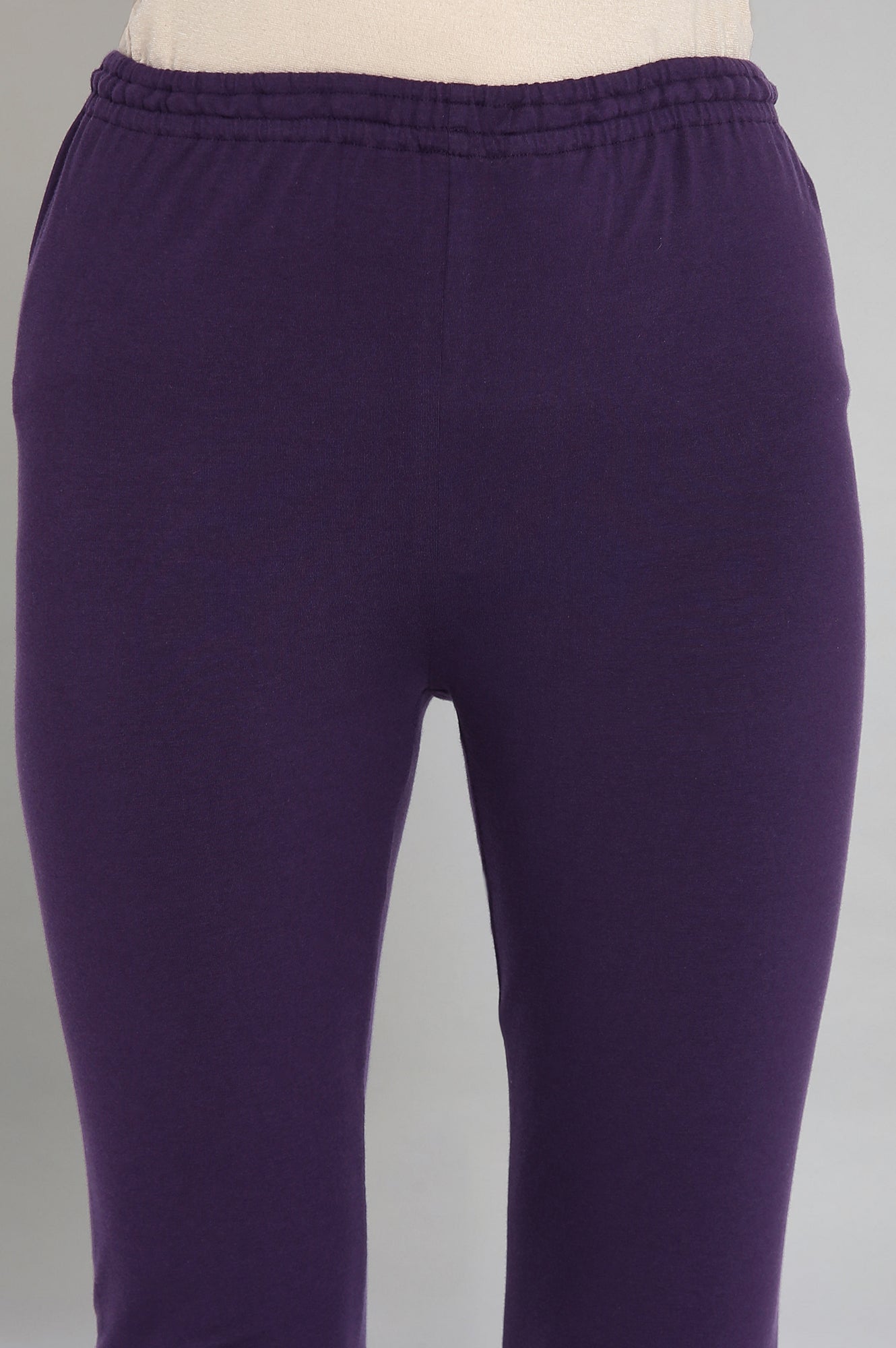 Purple Embroidered Panelled kurta-Churidars- Dupatta Set