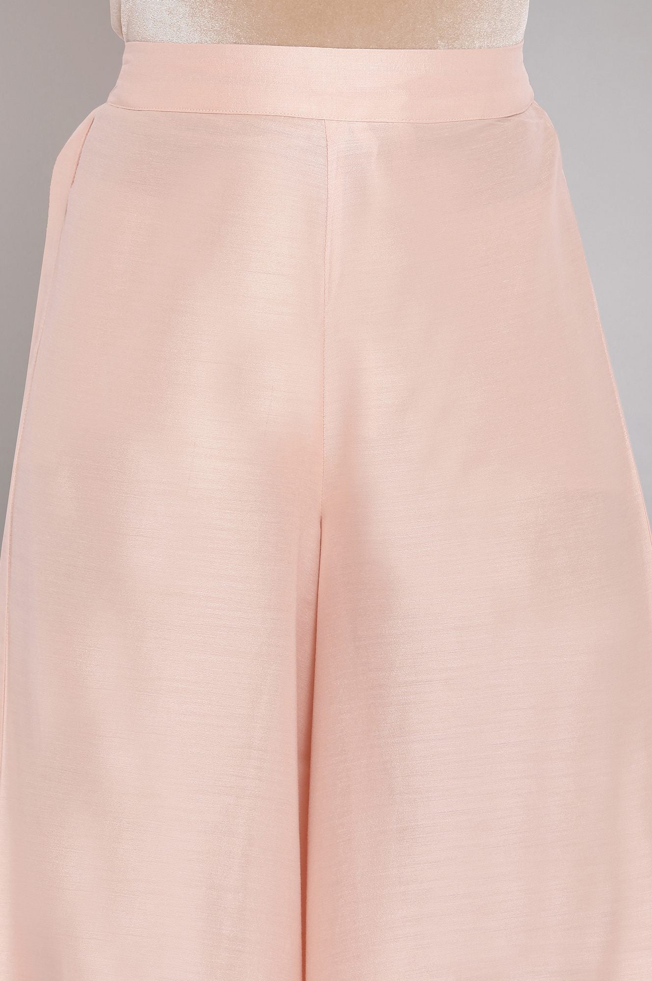 Light Pink Floral Print kurta-Parallel Pants-Dupatta Set