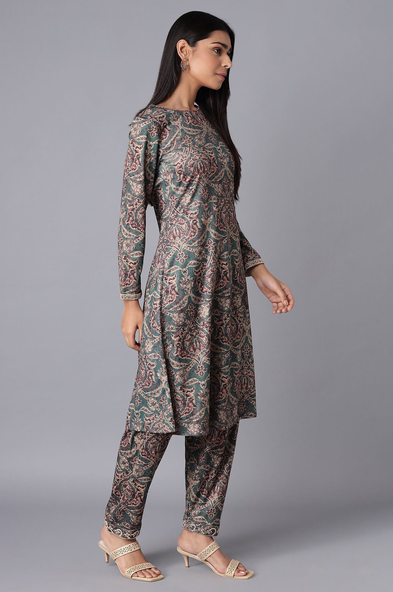 Green kurta and Afgani Salwar Set