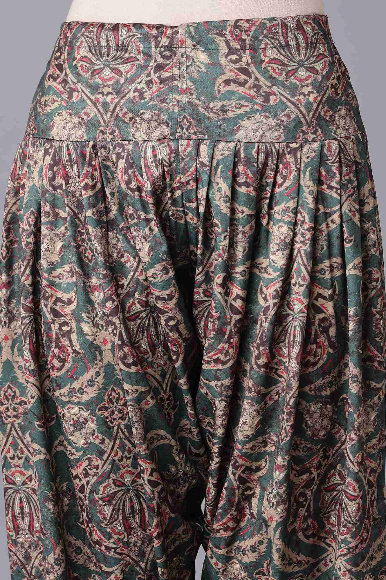 Green kurta and Afgani Salwar Set