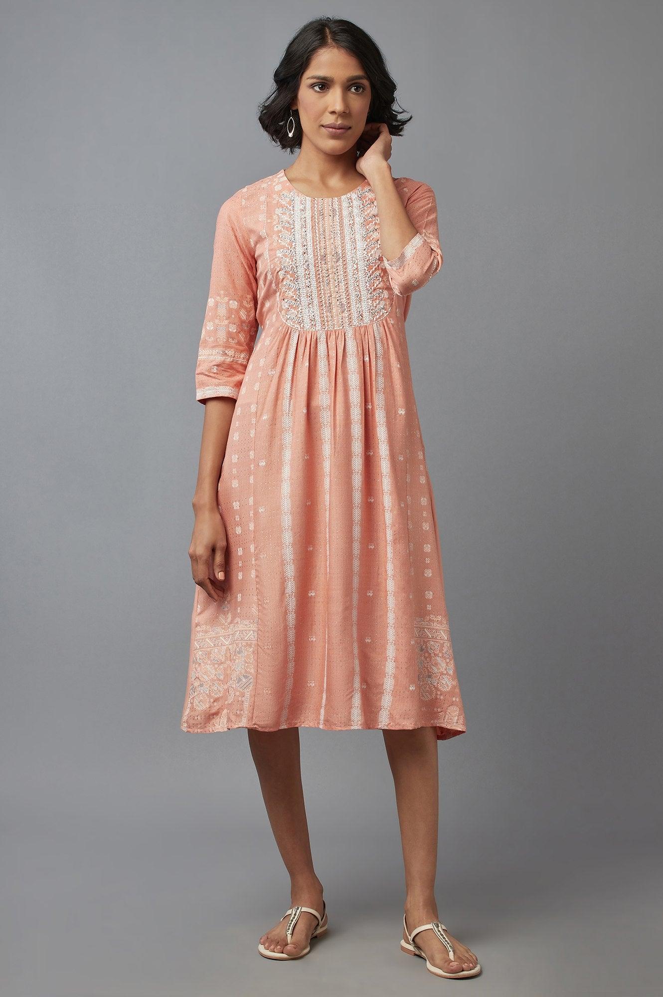 Peach Flared kurta - wforwoman