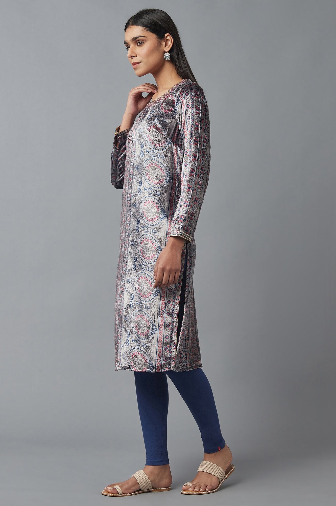 Grey Velvet kurta