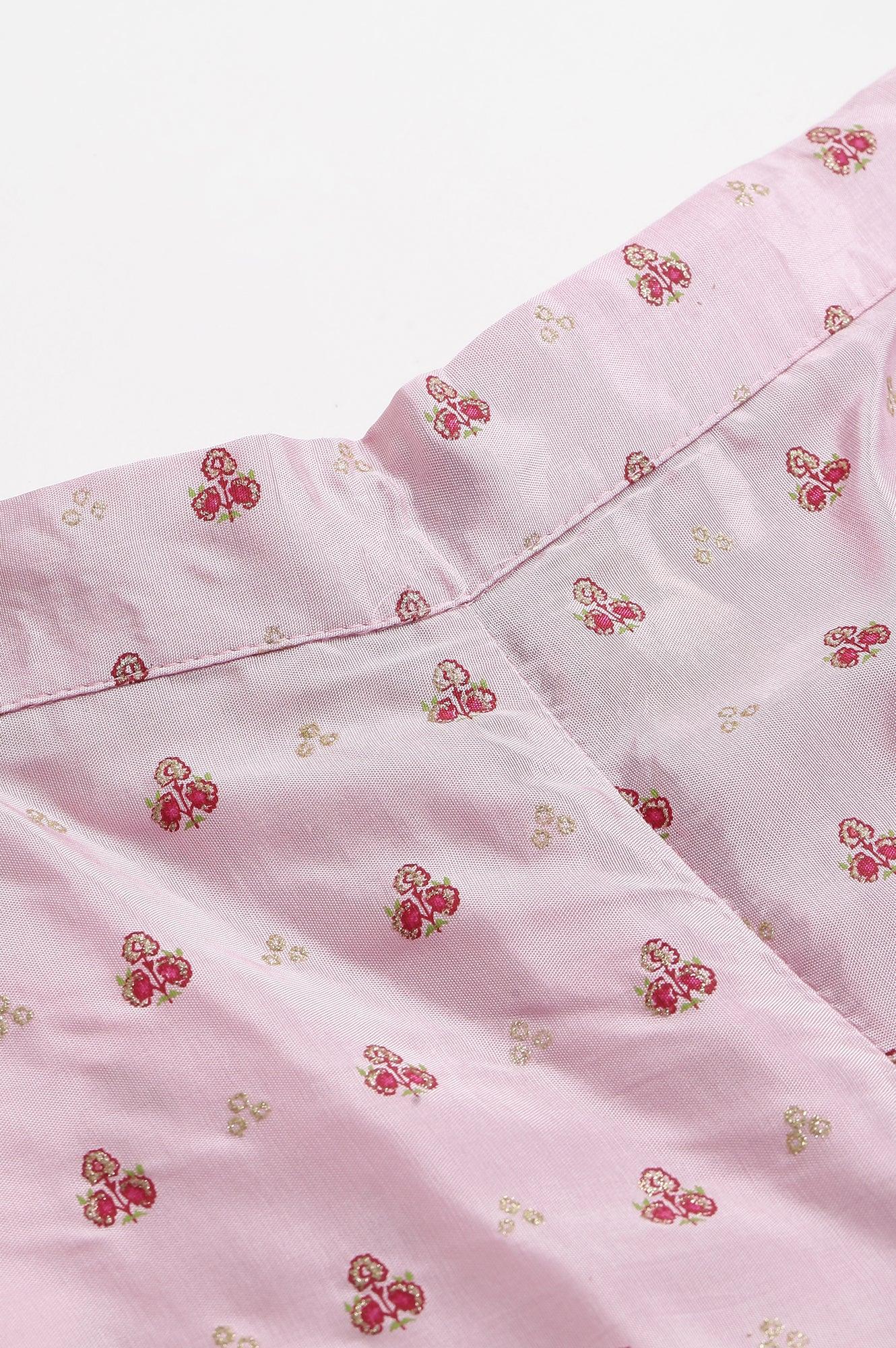 Light Pink Shantung Printed Parallel Pants - wforwoman