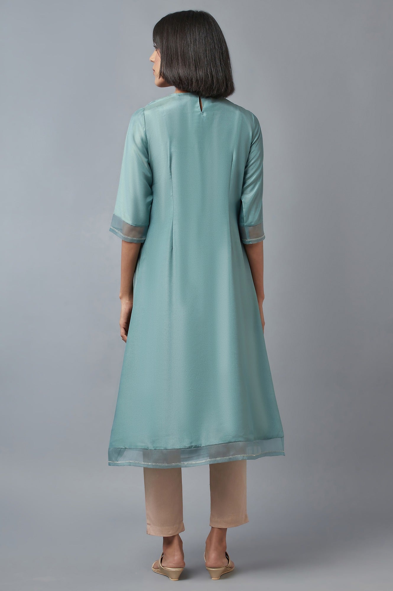 Sea Green Angrakha kurta
