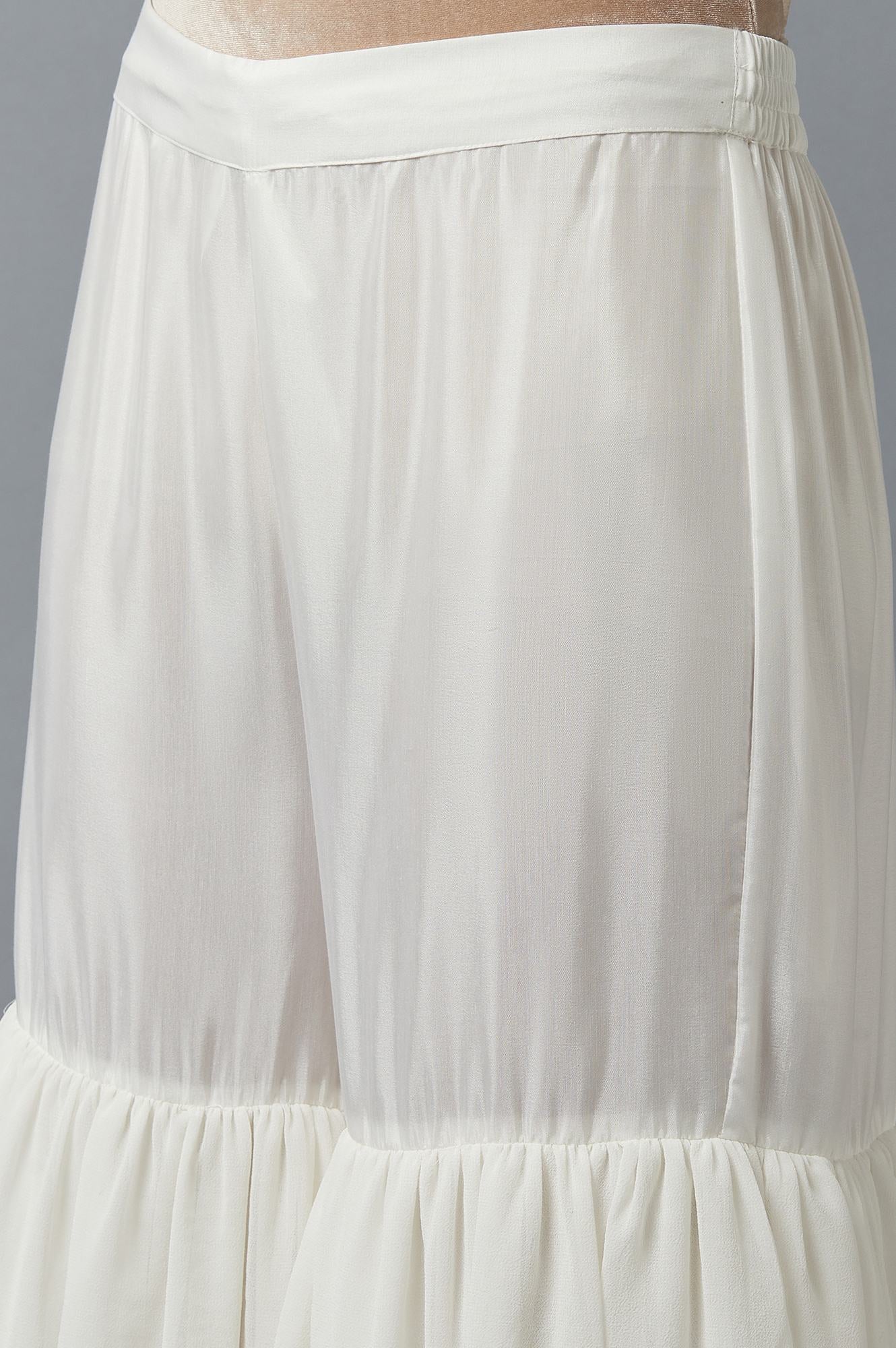 Ecru kurta, Sharara and Dupatta Set