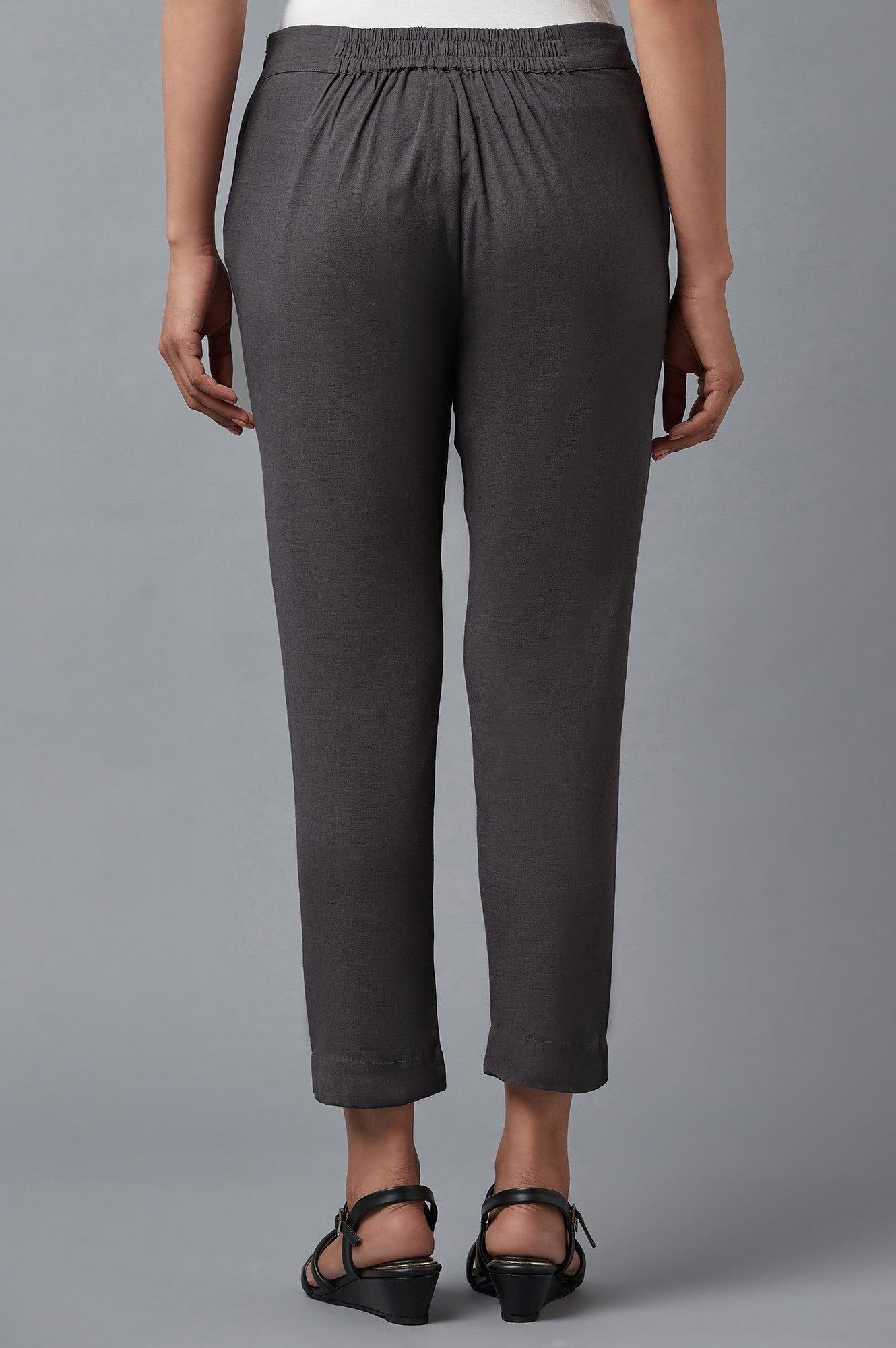 Charcoal Grey Slim Pants - wforwoman