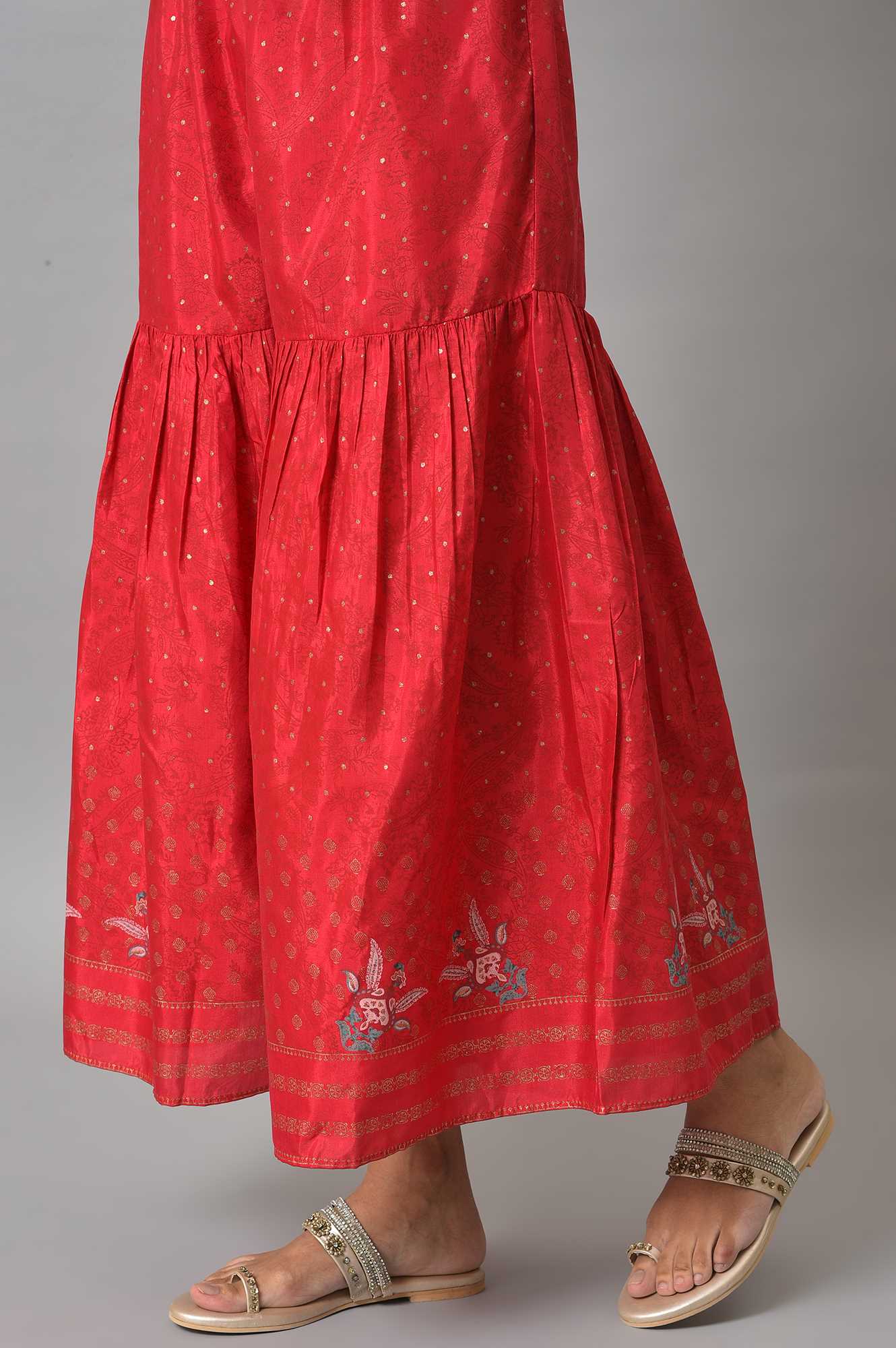 Light Purple Jacquard kurta, Sharara & Dupatta Set