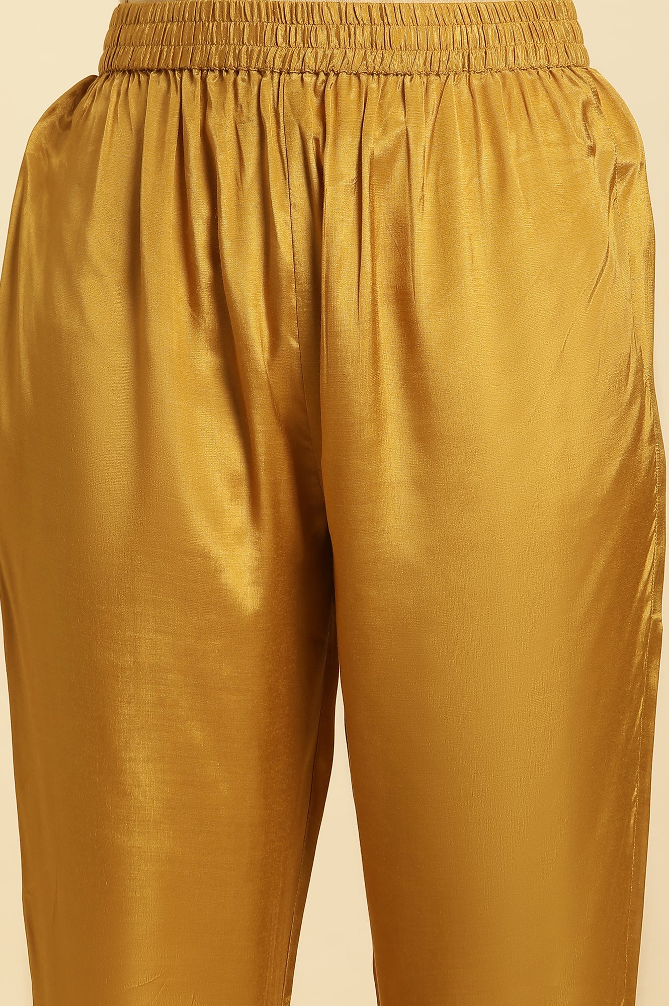 Yellow Embroidered Kurta, Pants And Dupatta Set