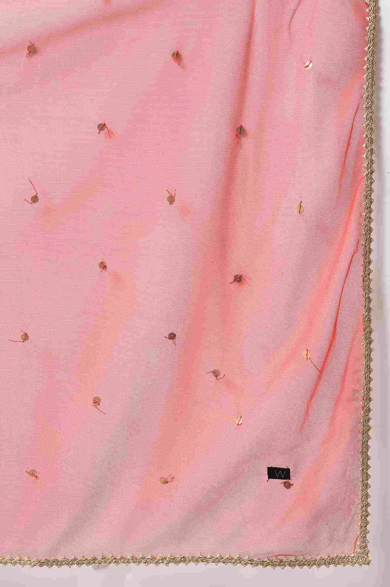 Blue & Orange Embroidered kurta Sharara Set