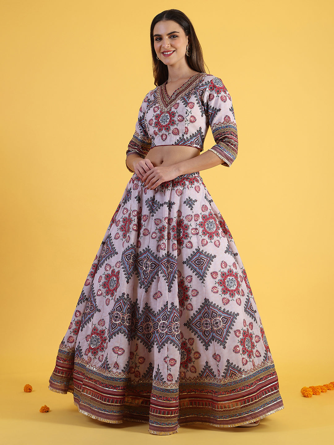 White Embroidered Beads Straight Top Skirt Dupatta