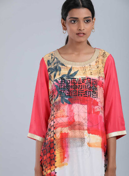 Coral Round Neck Printed kurta