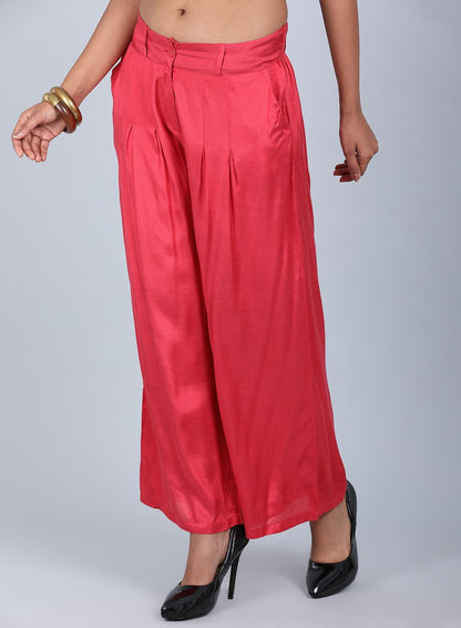 Red Tailored Volume Pants