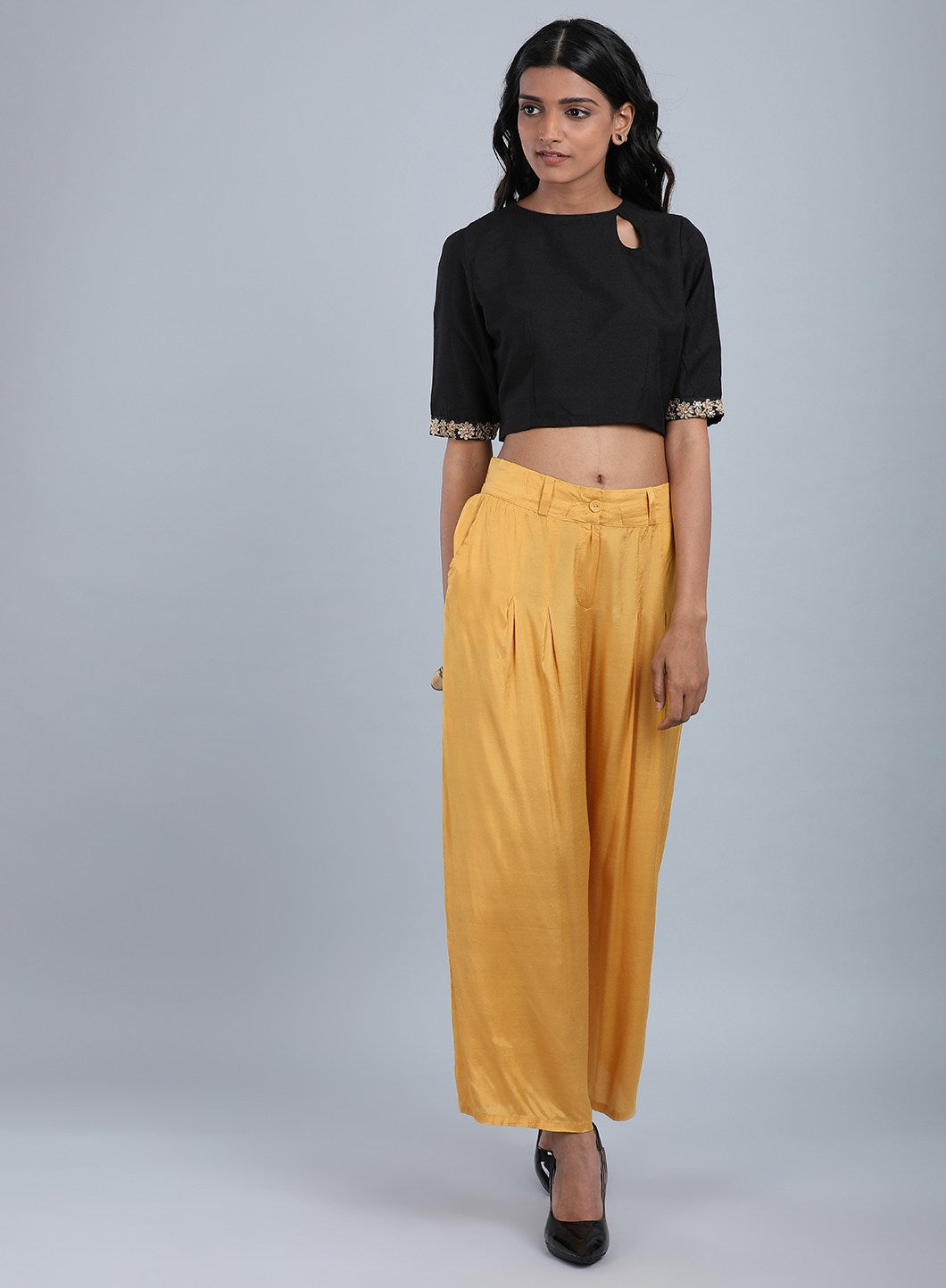 Yellow Tailored Volume Pants