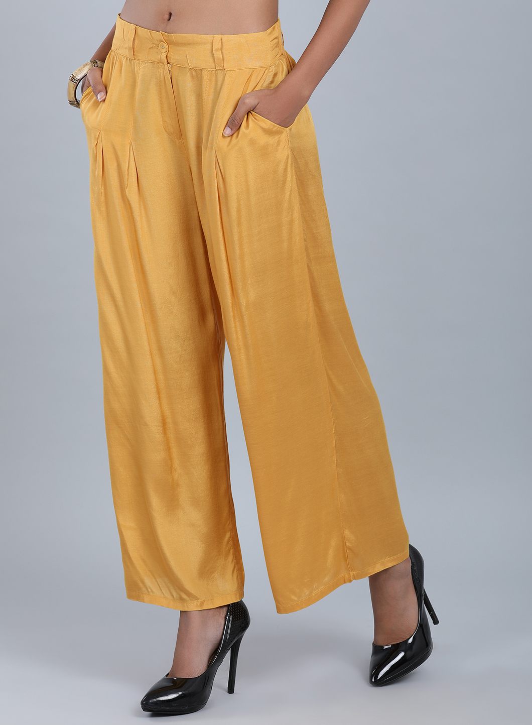 Yellow Tailored Volume Pants